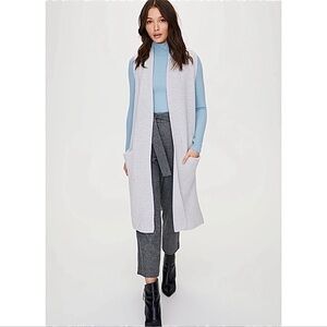 Aritzia Wilfred Grey Olivie Duster Sleeveless Cardigan size XS